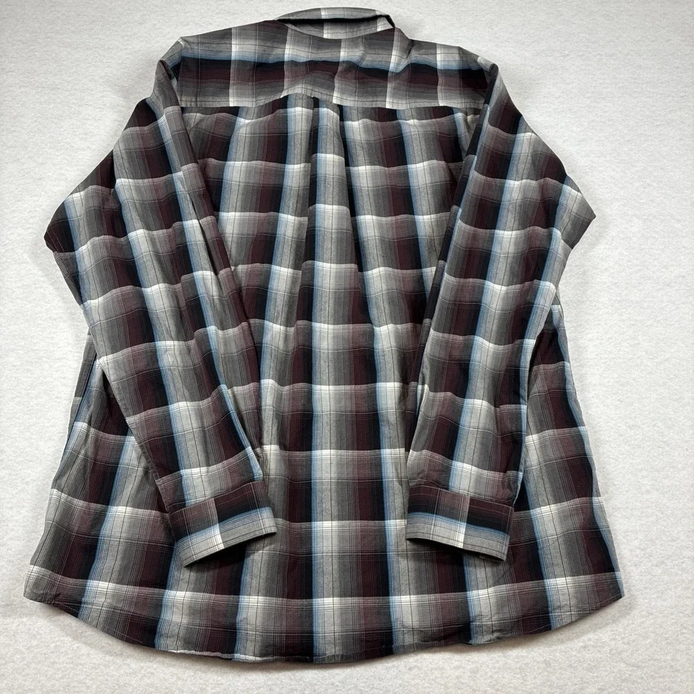Cinch Shirt Mens Large Blue Red Plaid Button Down Long Sleeve Western Casual - Picture 7 of 10